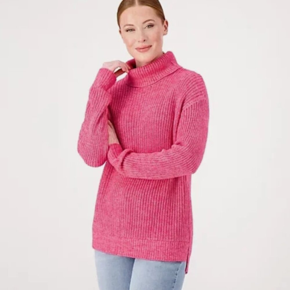 Candace Cameron Bure Step Hem Turtleneck Sweater 1X